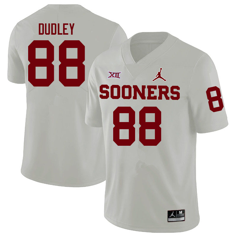 Men #88 Dallas Dudley Oklahoma Sooners College Football Jerseys Sale-White - Click Image to Close
